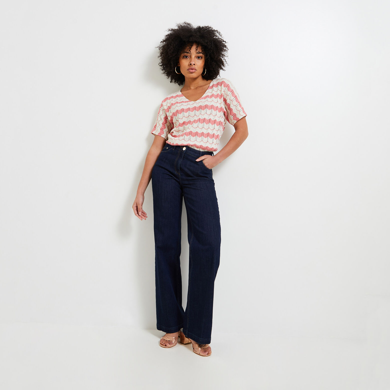 Pull maille ajourée femme