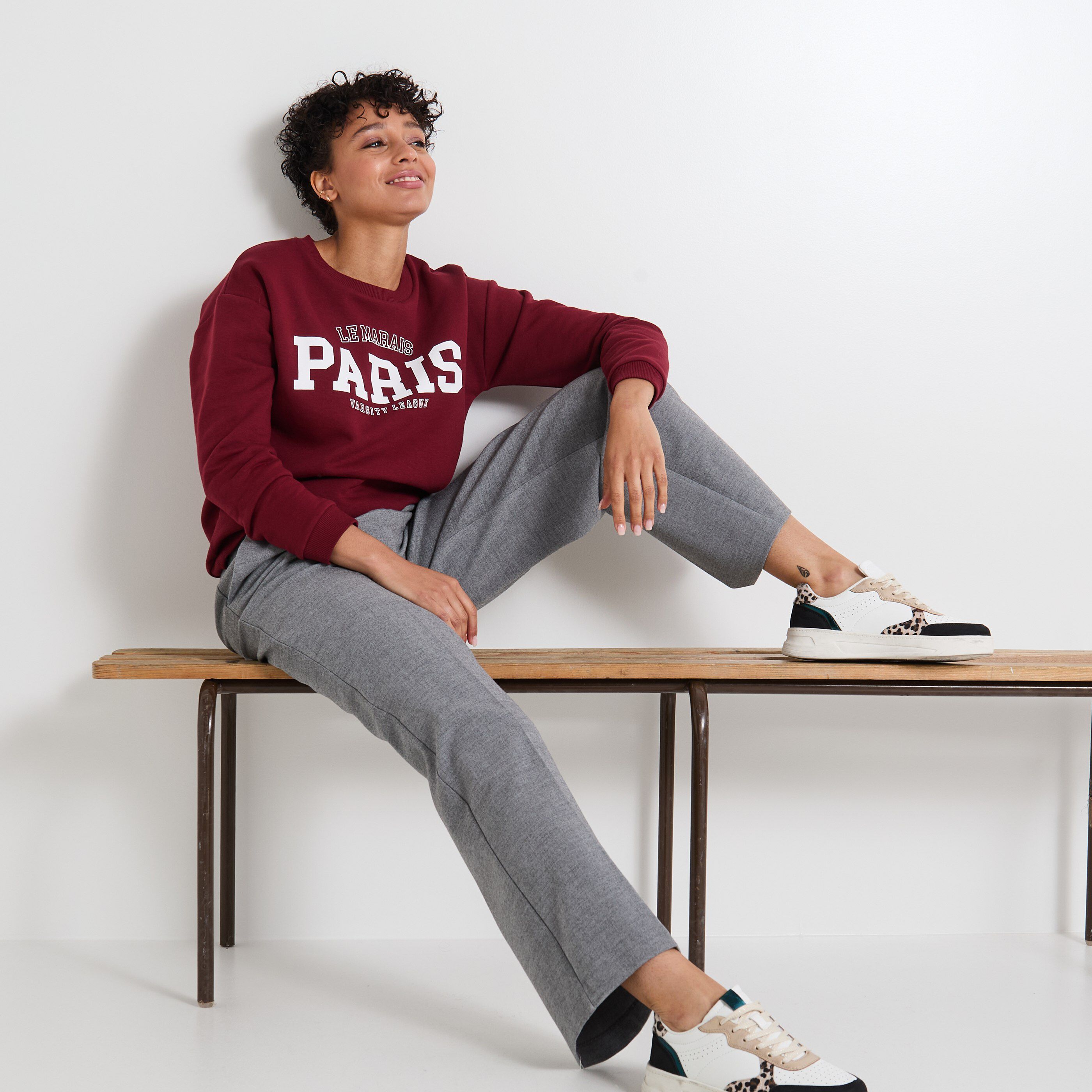 Sweat imprim&eacute; femme