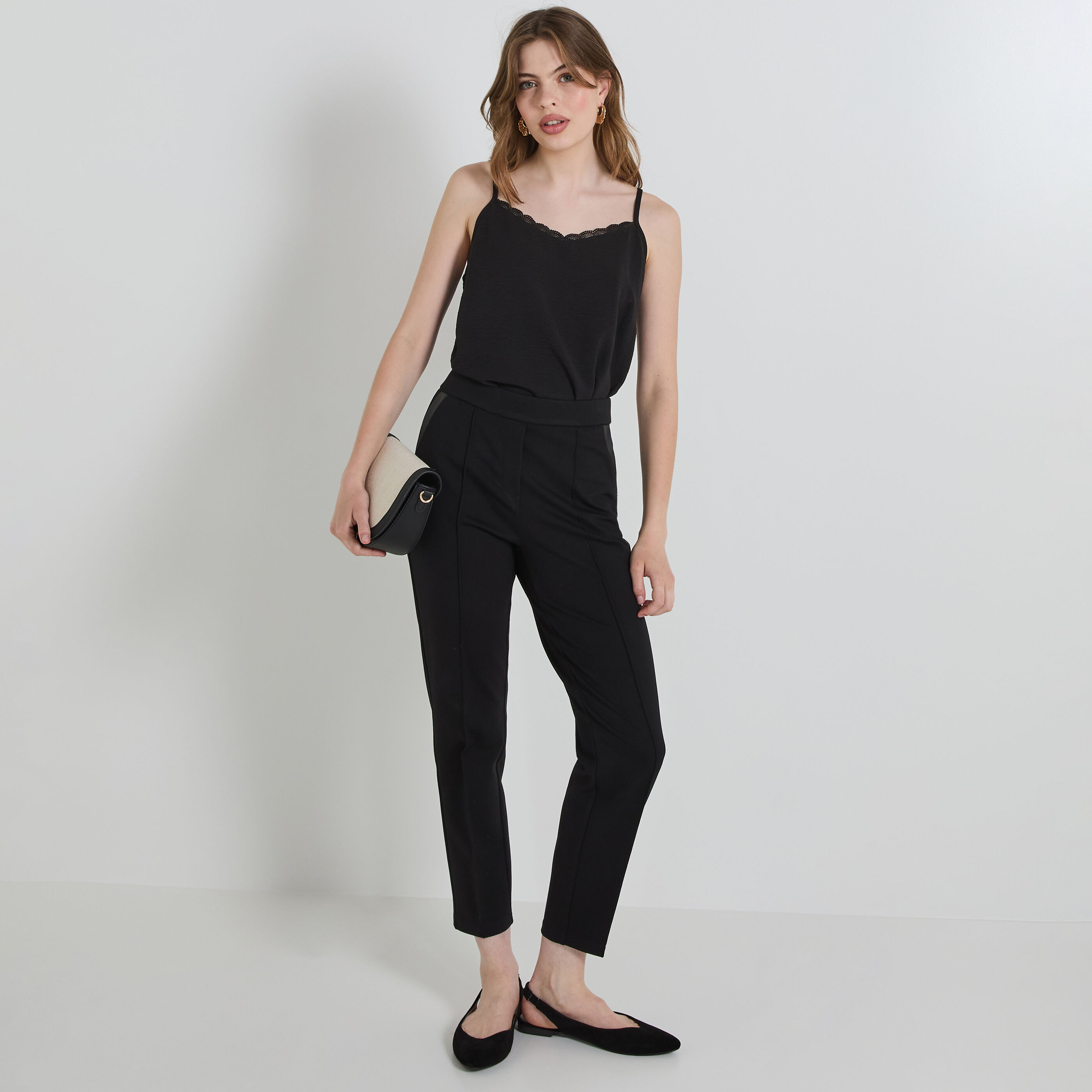 Pantalon cigarette stretch femme