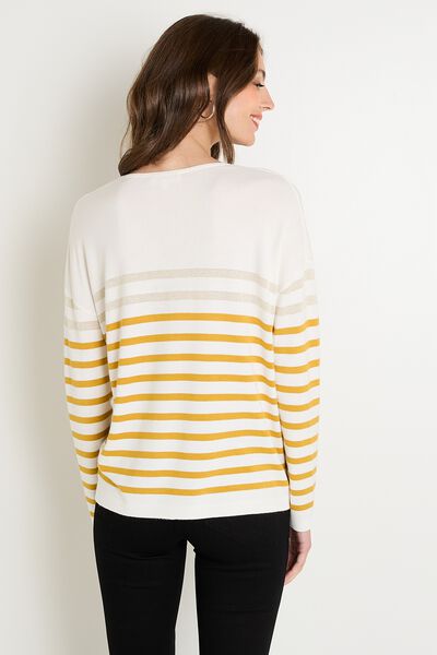 Pull col V femme