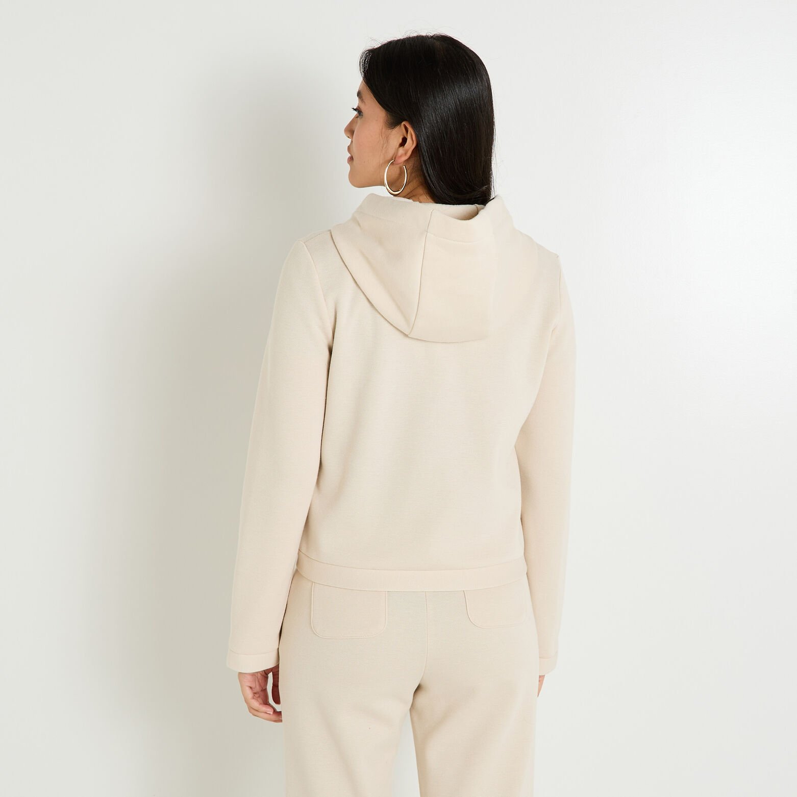 Veste zippée à capuche amovible femme