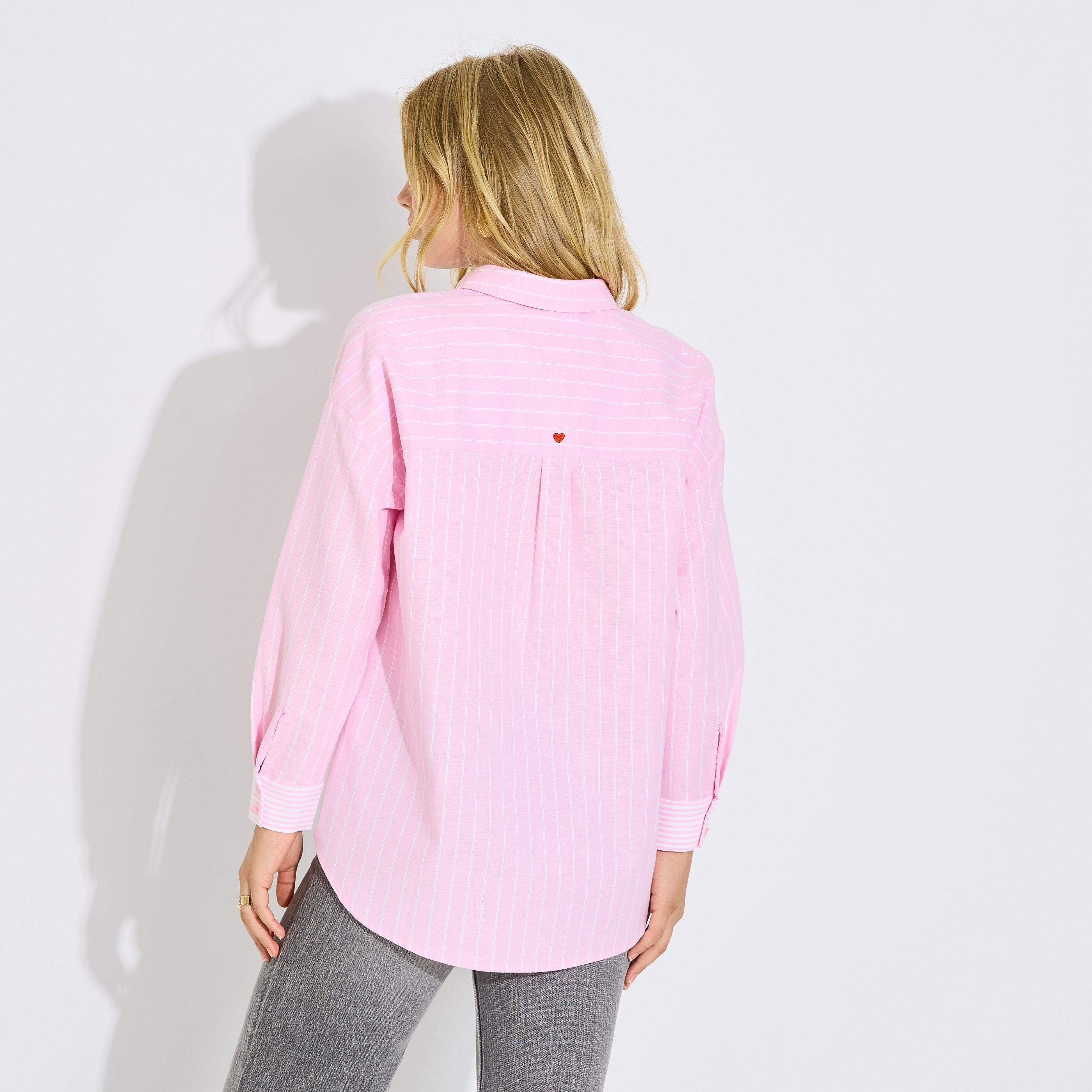 Chemise ray&eacute;e broderie femme