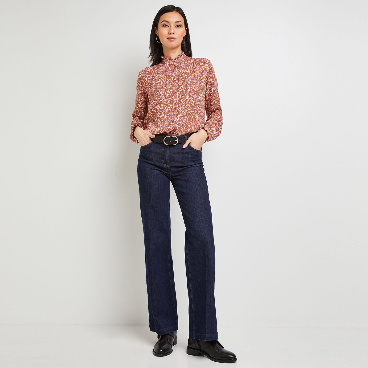 Chemise fluide fleurie femme