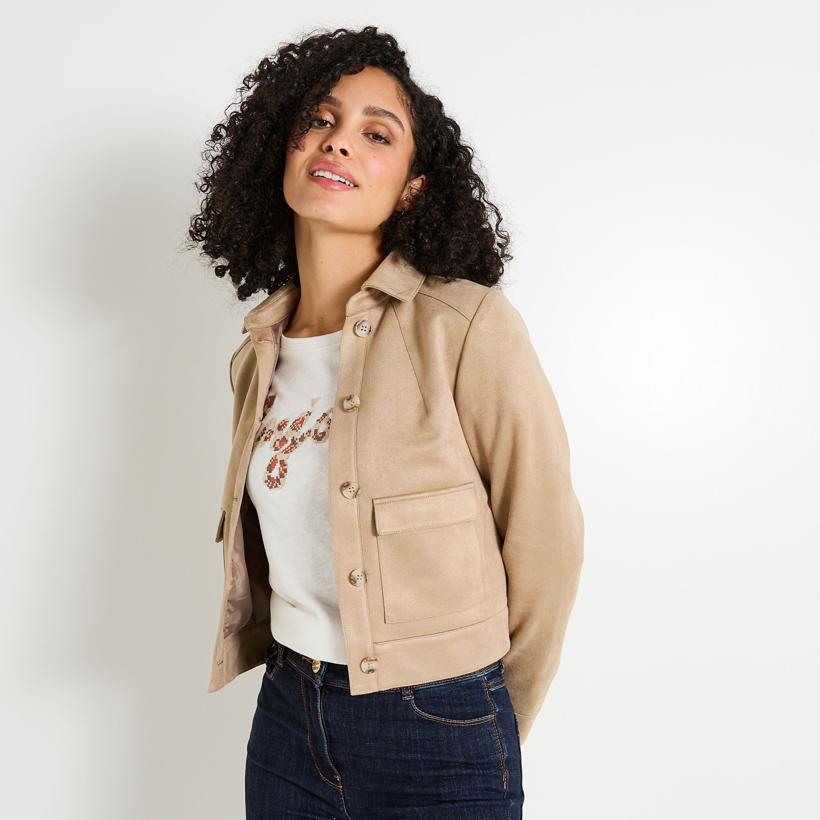 Blouson en su&eacute;dine femme