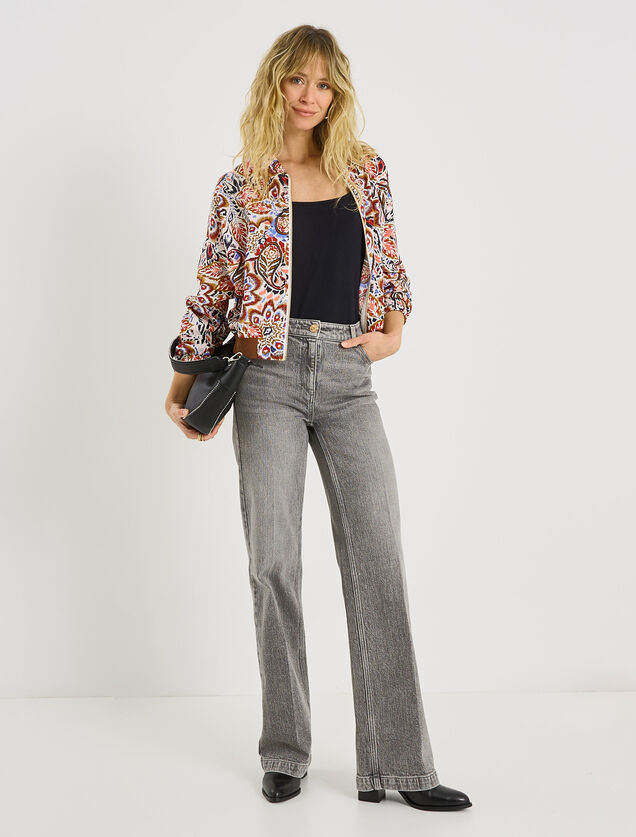 Veste bomber zipp&eacute; imprim&eacute; paisley femme
