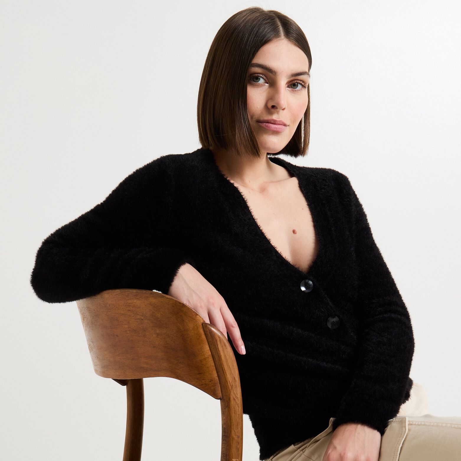 Gilet col V femme