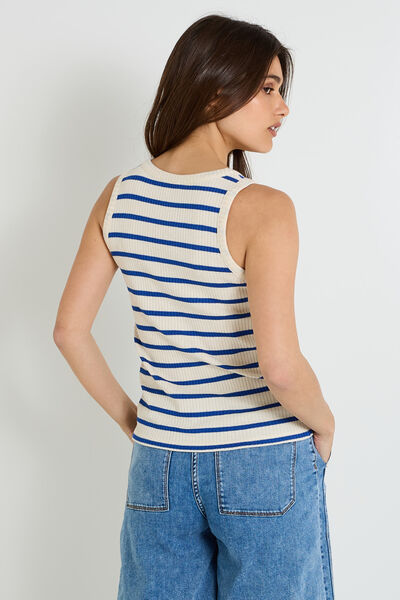 Débardeur rayé en maille femme