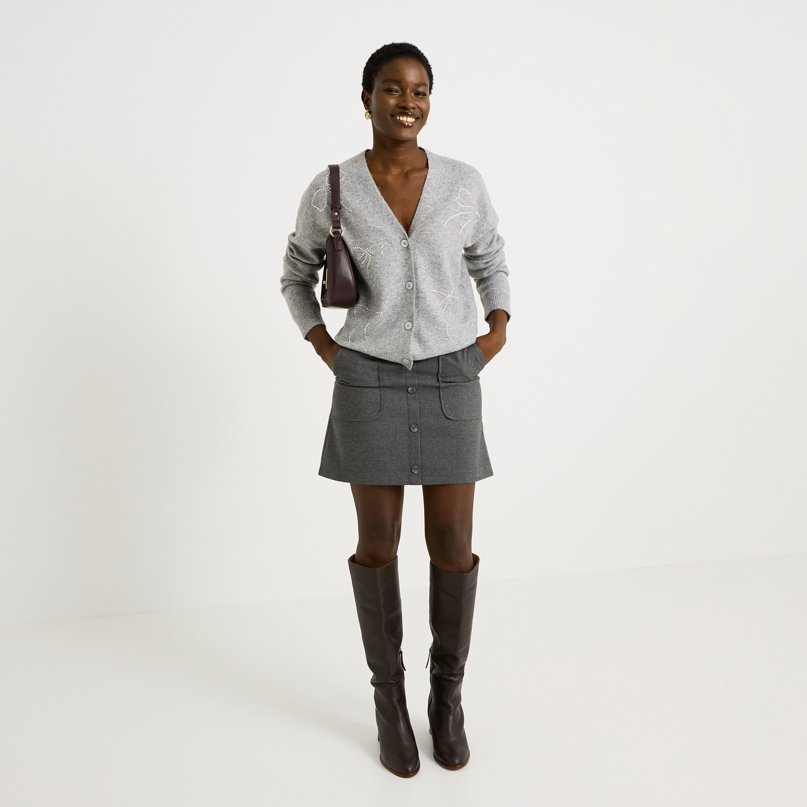 Jupe courte forme trap&egrave;ze 