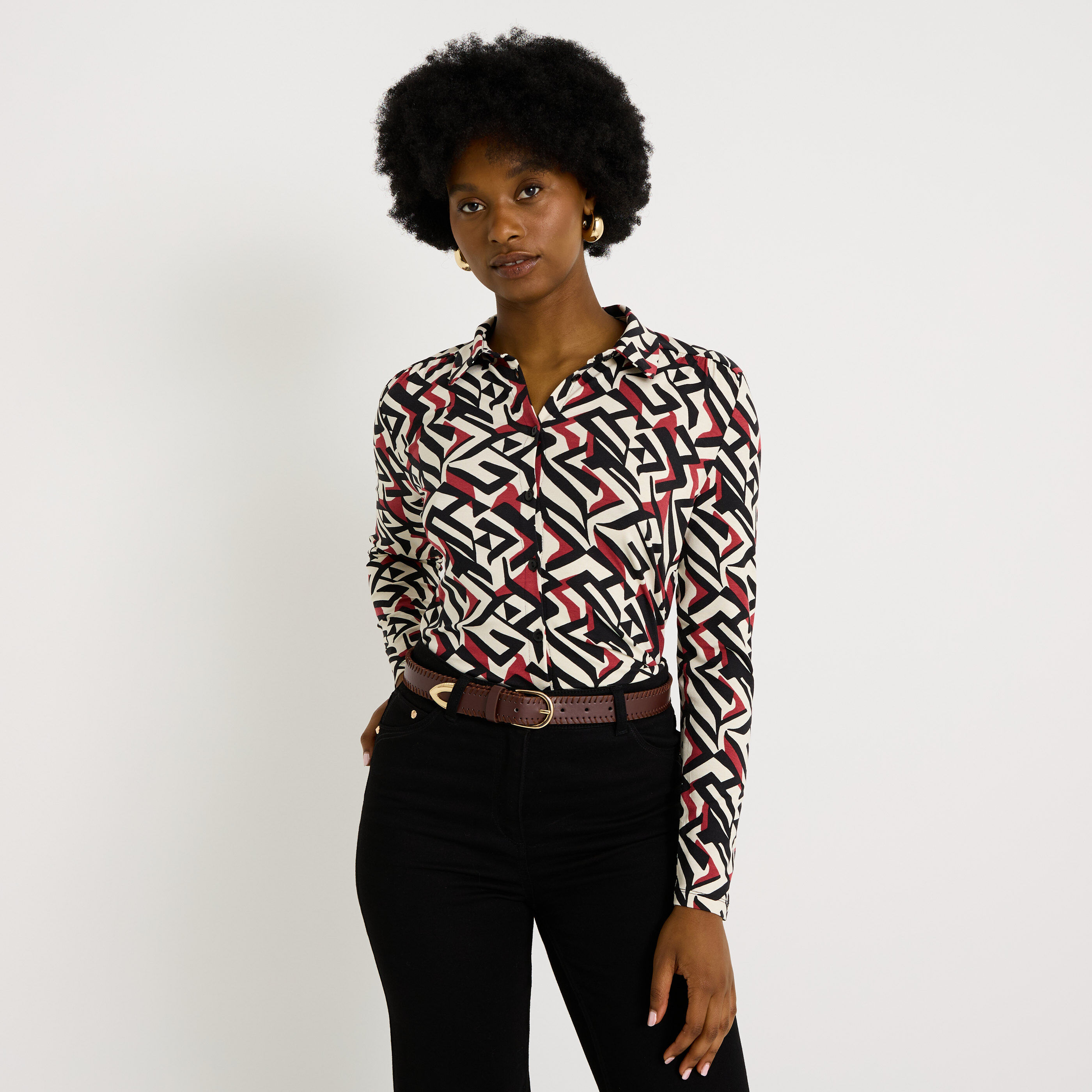 Chemisier maille fluide femme