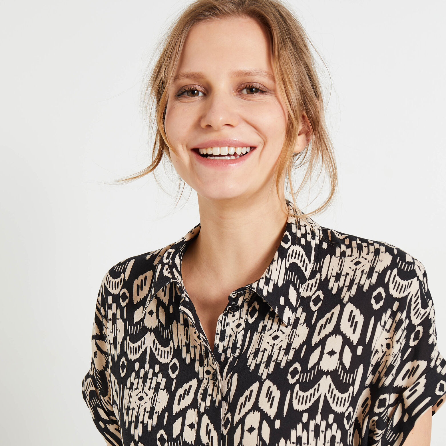 Robe chemise imprimée femme