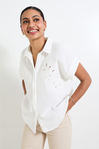 Chemise en gaze de coton femme