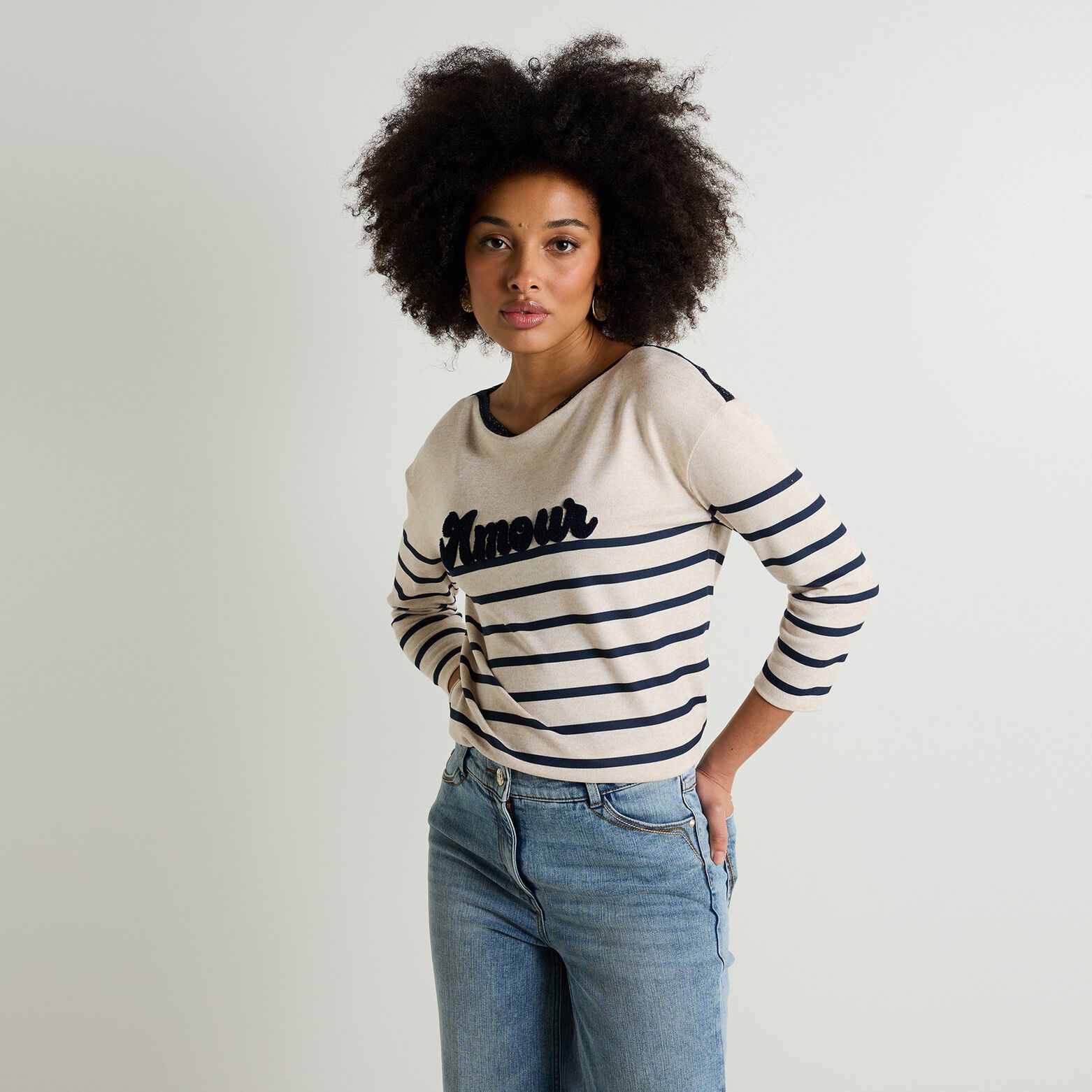 T-shirt col bateau femme
