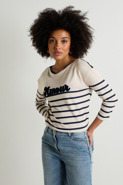 T-shirt col bateau femme