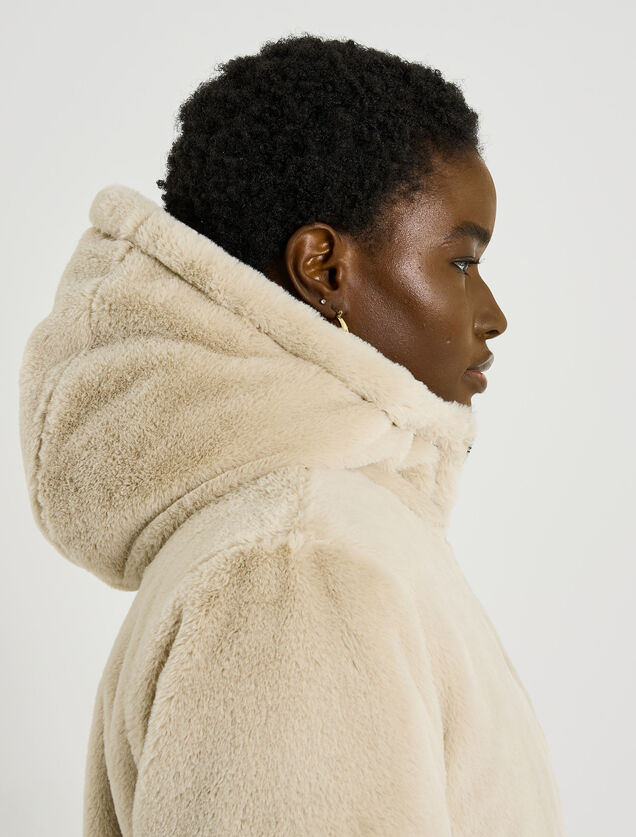 Parka imitation fourrure femme