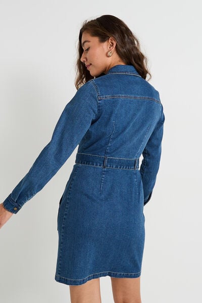 Robe en denim à manches longues
