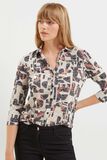 T-shirt col chemise imprimé