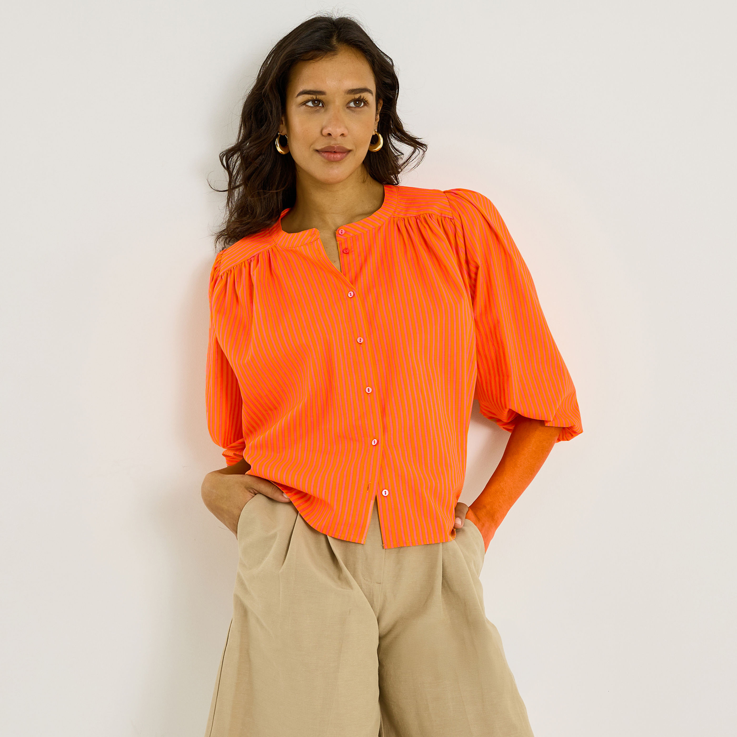 Chemise rayures verticales femme