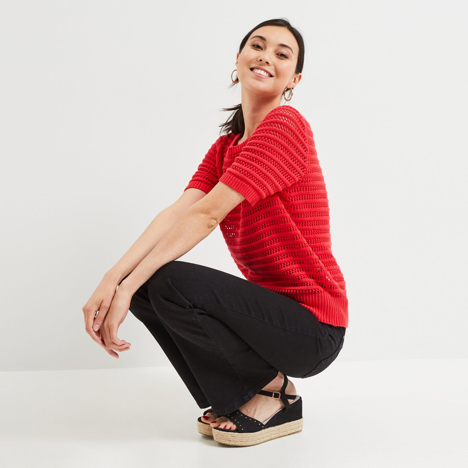 Pull ajouré femme