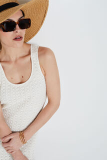 Robe longue crochet femme