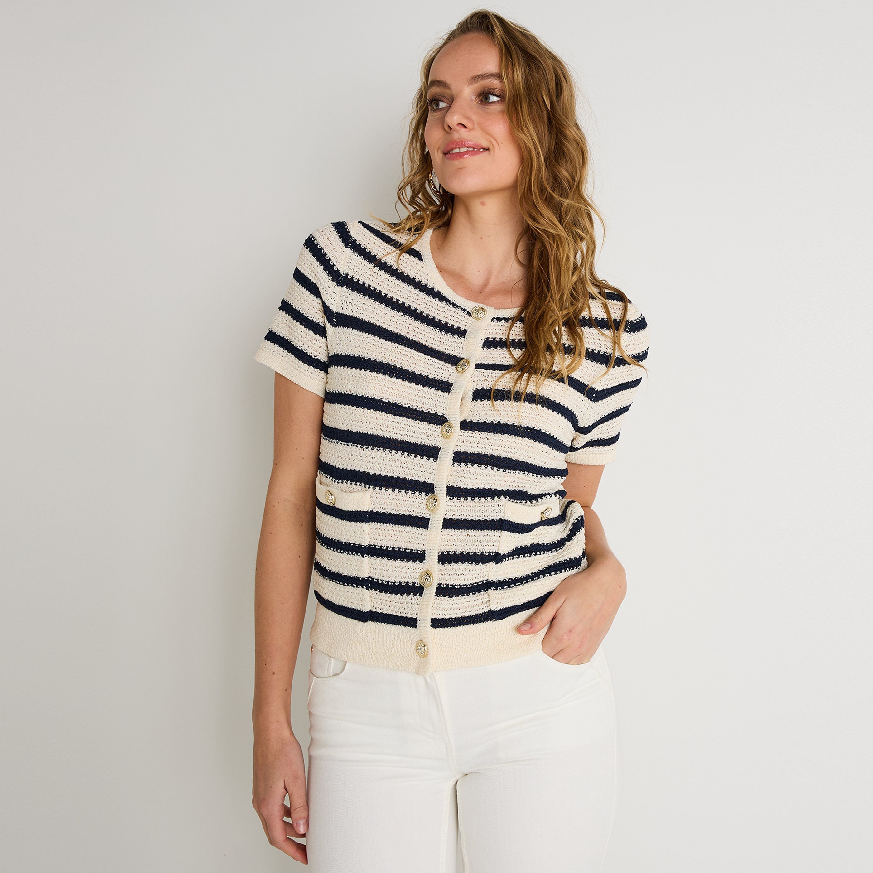 Gilet manches courtes femme