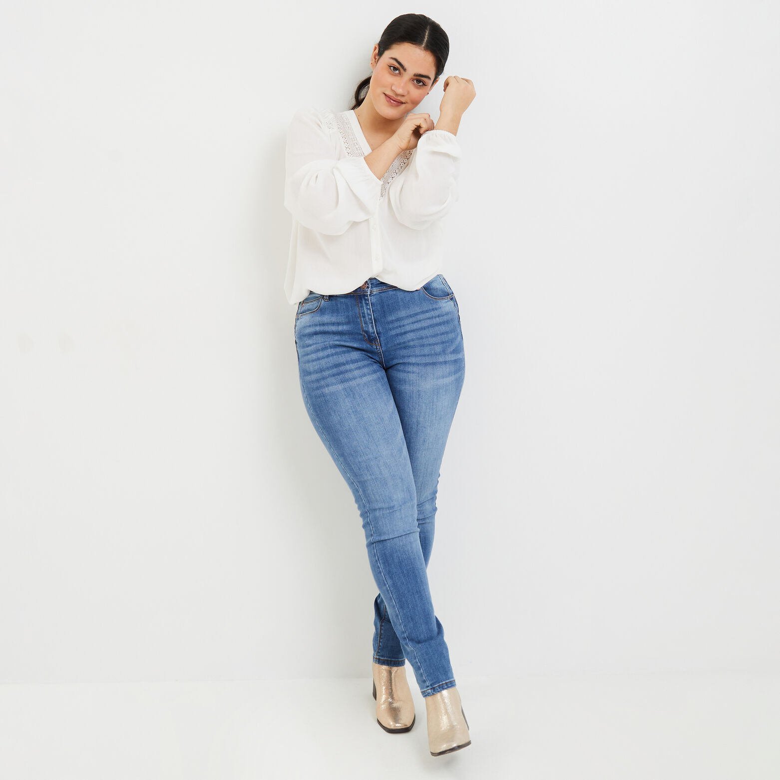 Chemise détails ajourés femme