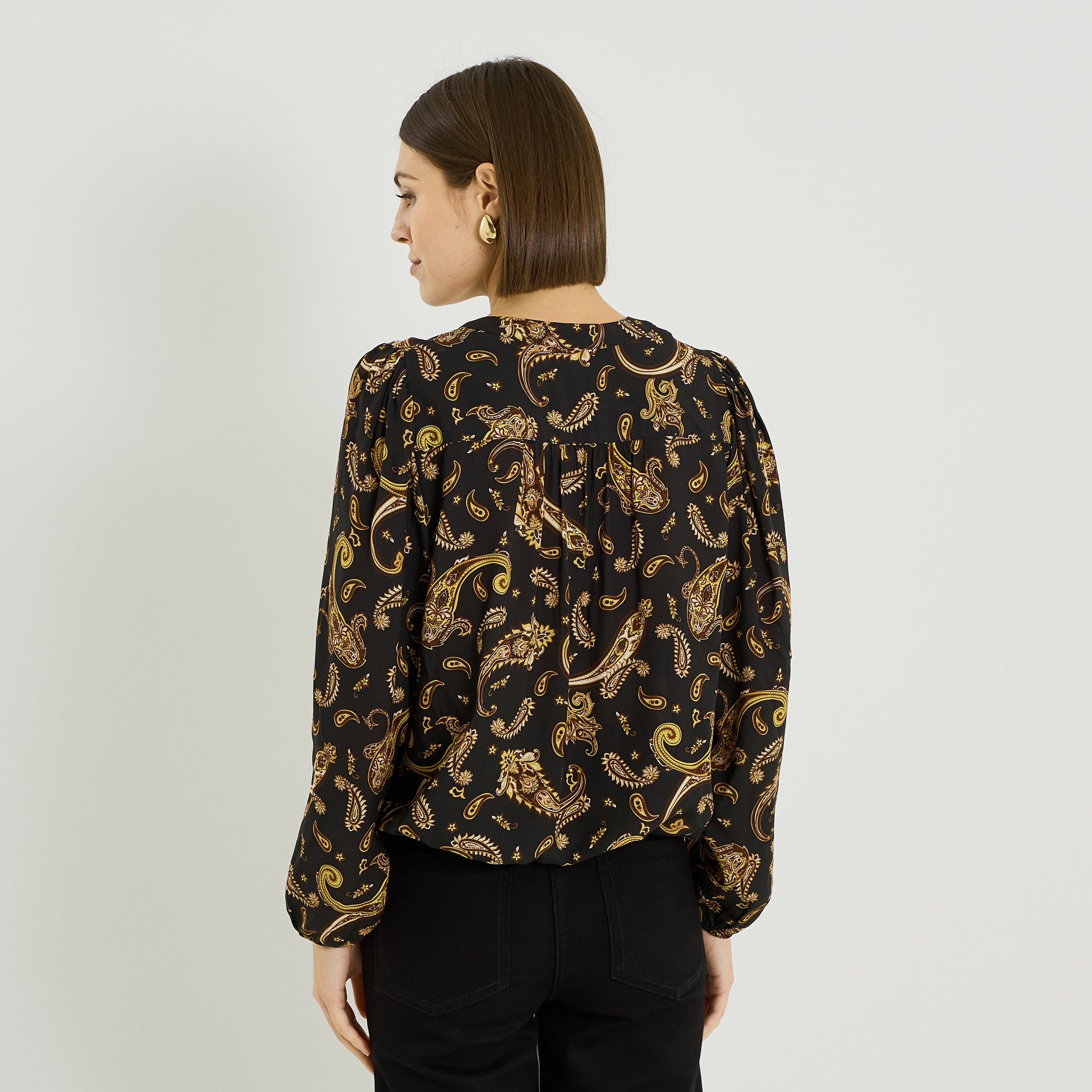 Blouse imprim&eacute; cachemire femme