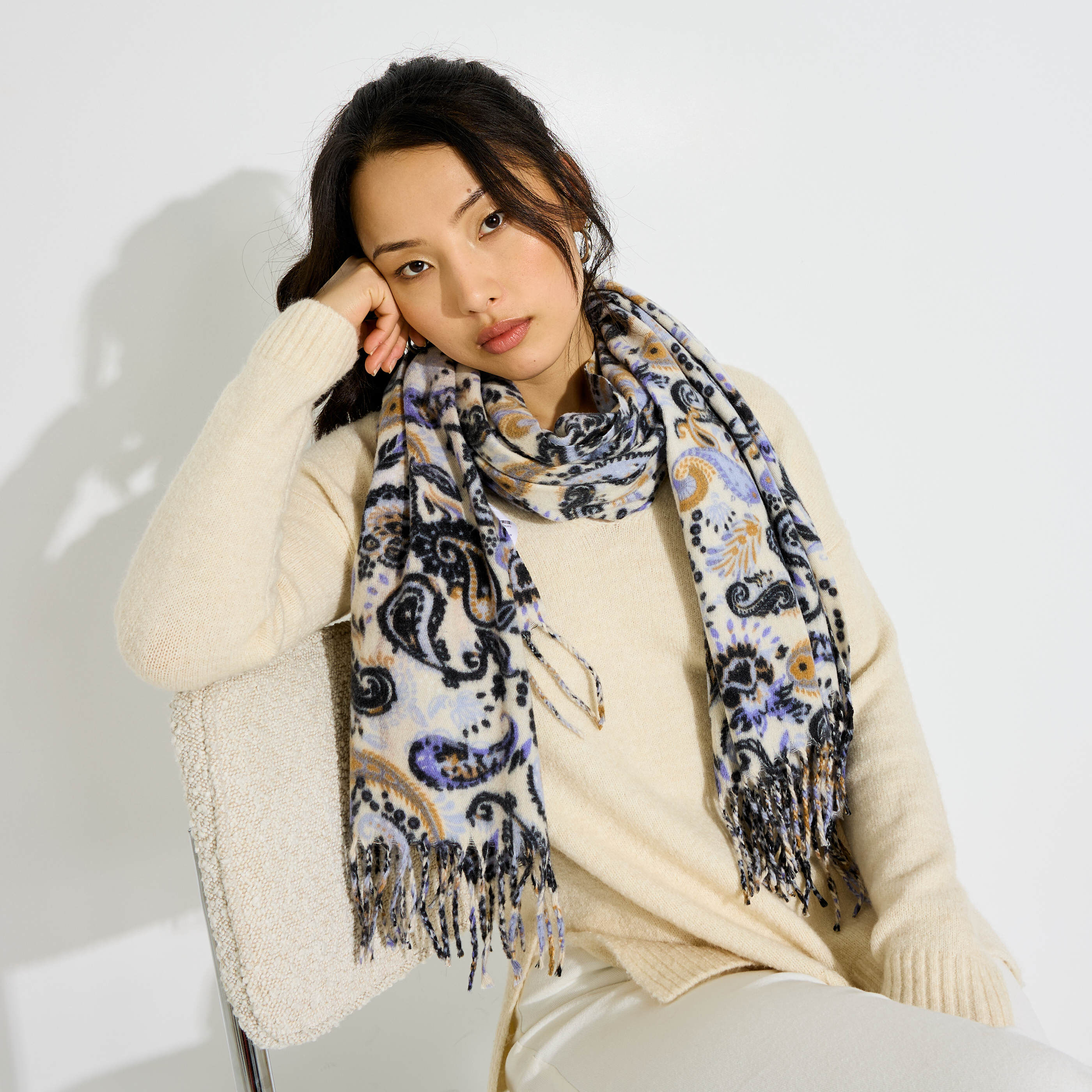 &Eacute;charpe chaude motif cachemire femme