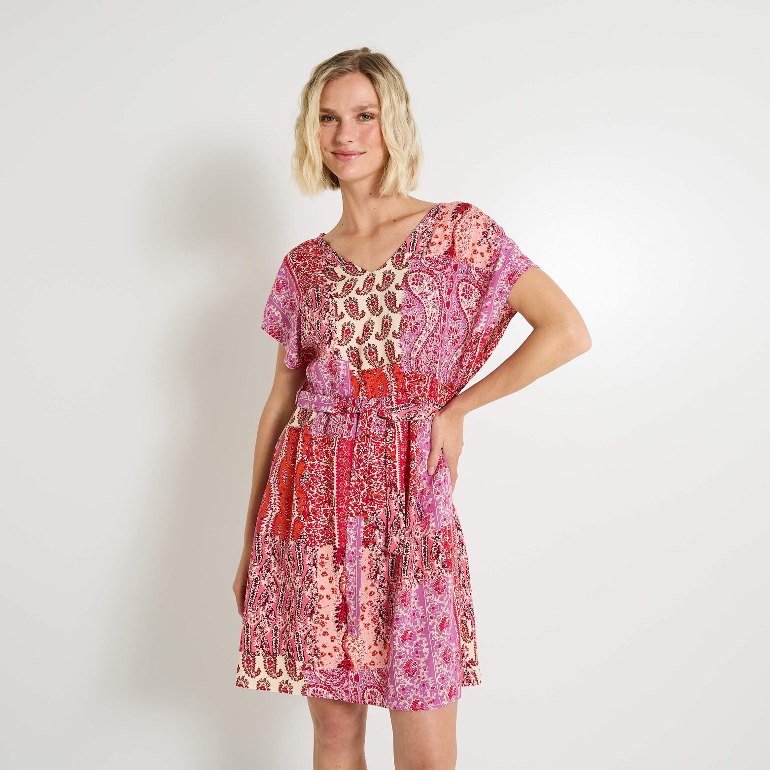 Robe col V femme