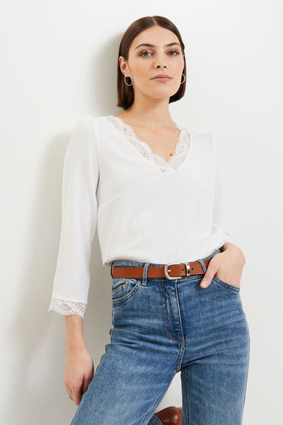 Blouse col V femme