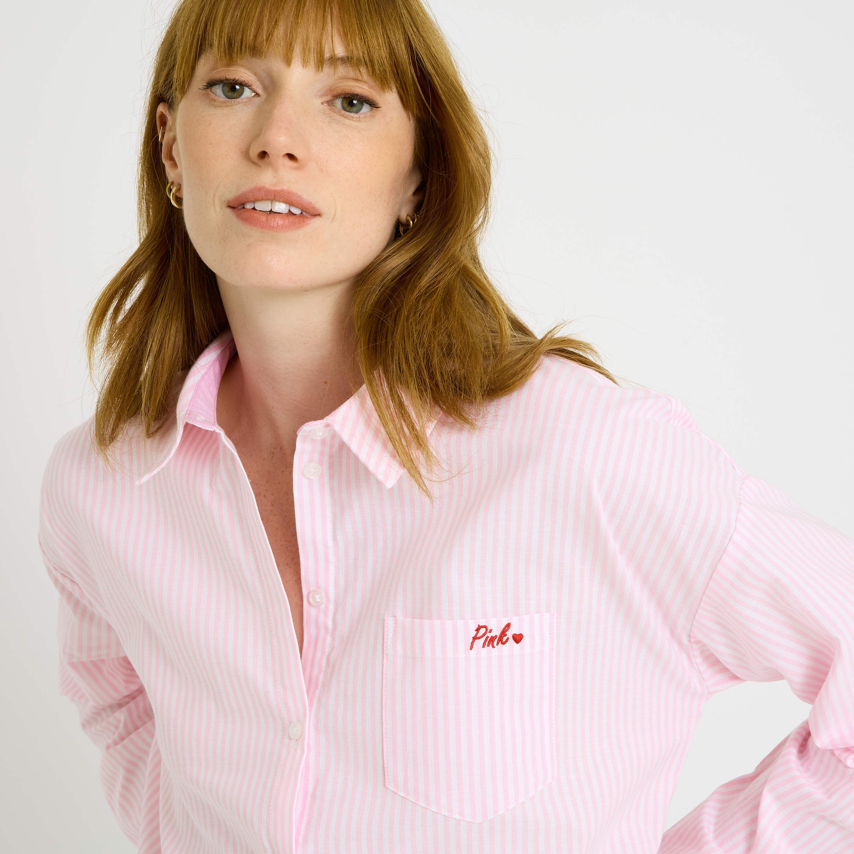 Chemise oversize ray&eacute;e femme