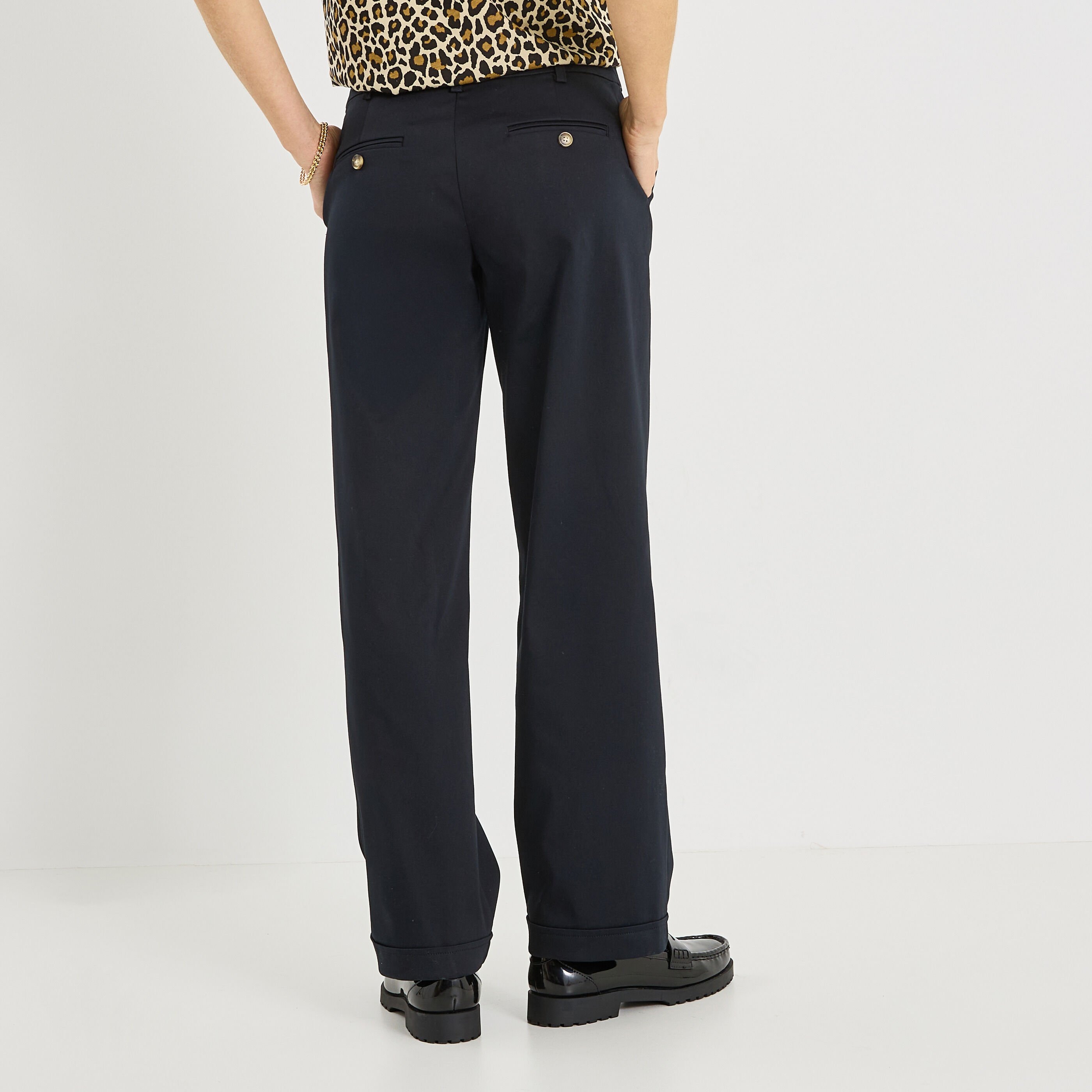 Pantalon large poches italiennes femme