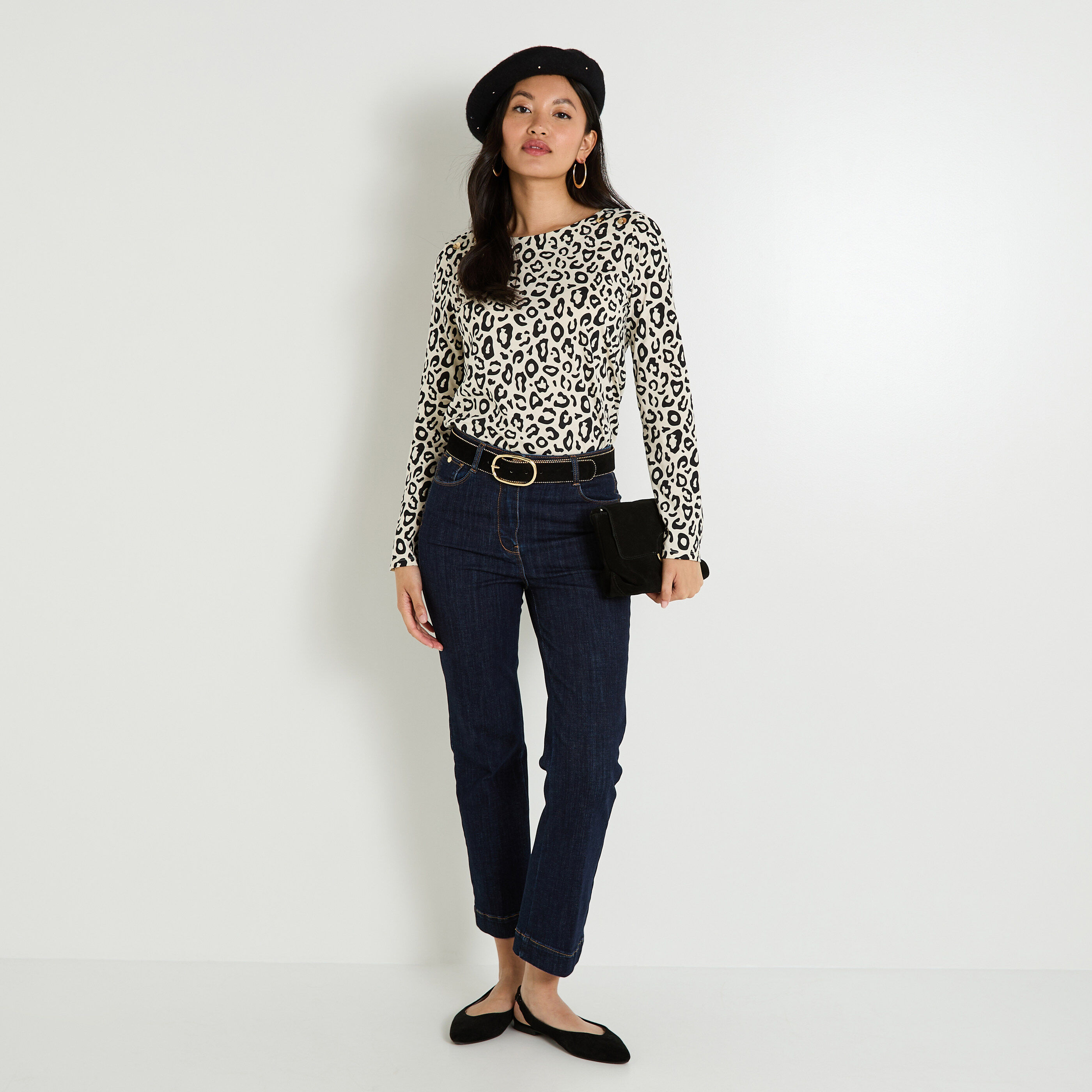 T-shirt imprim&eacute; l&eacute;opard femme