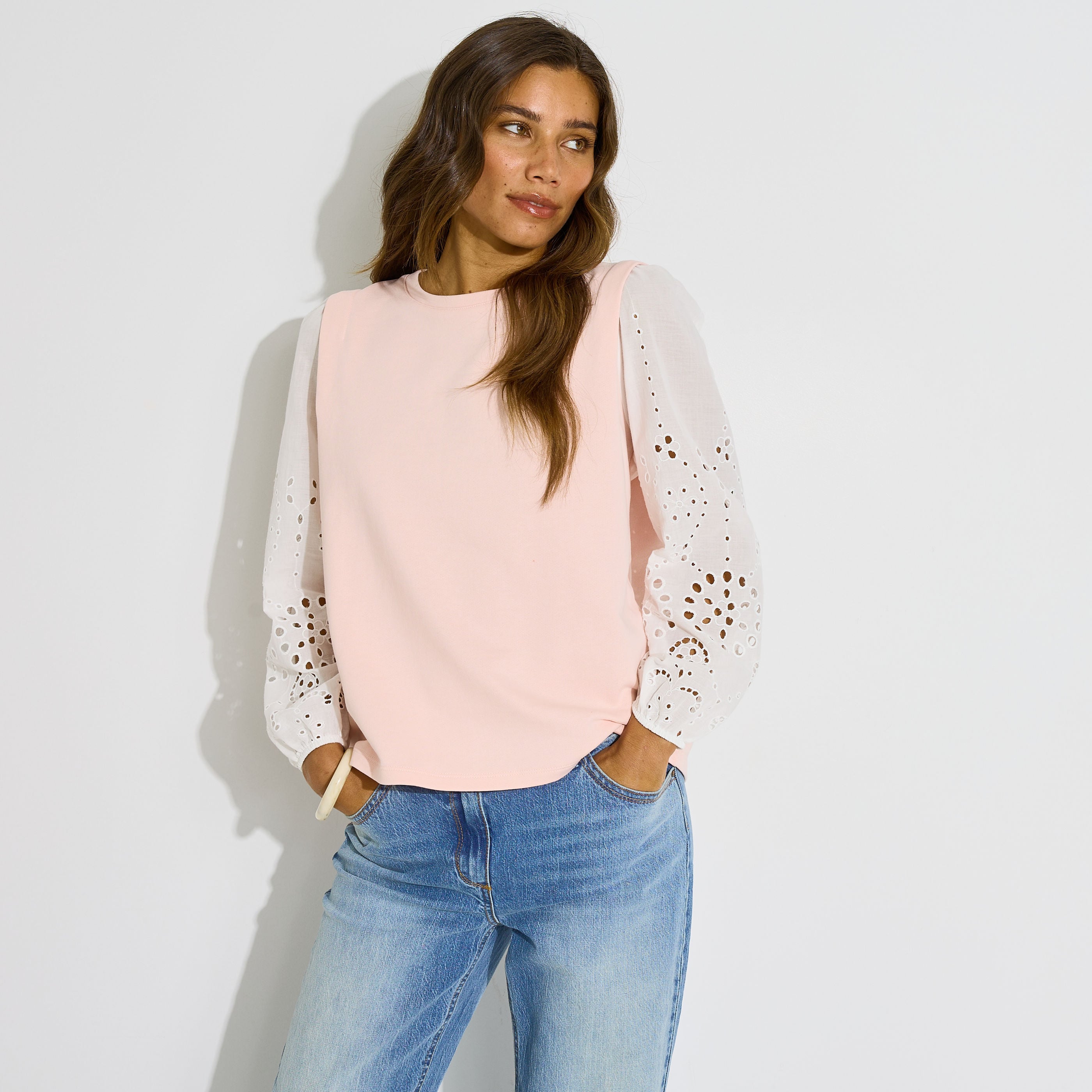 Sweat manches ajour&eacute;es femme