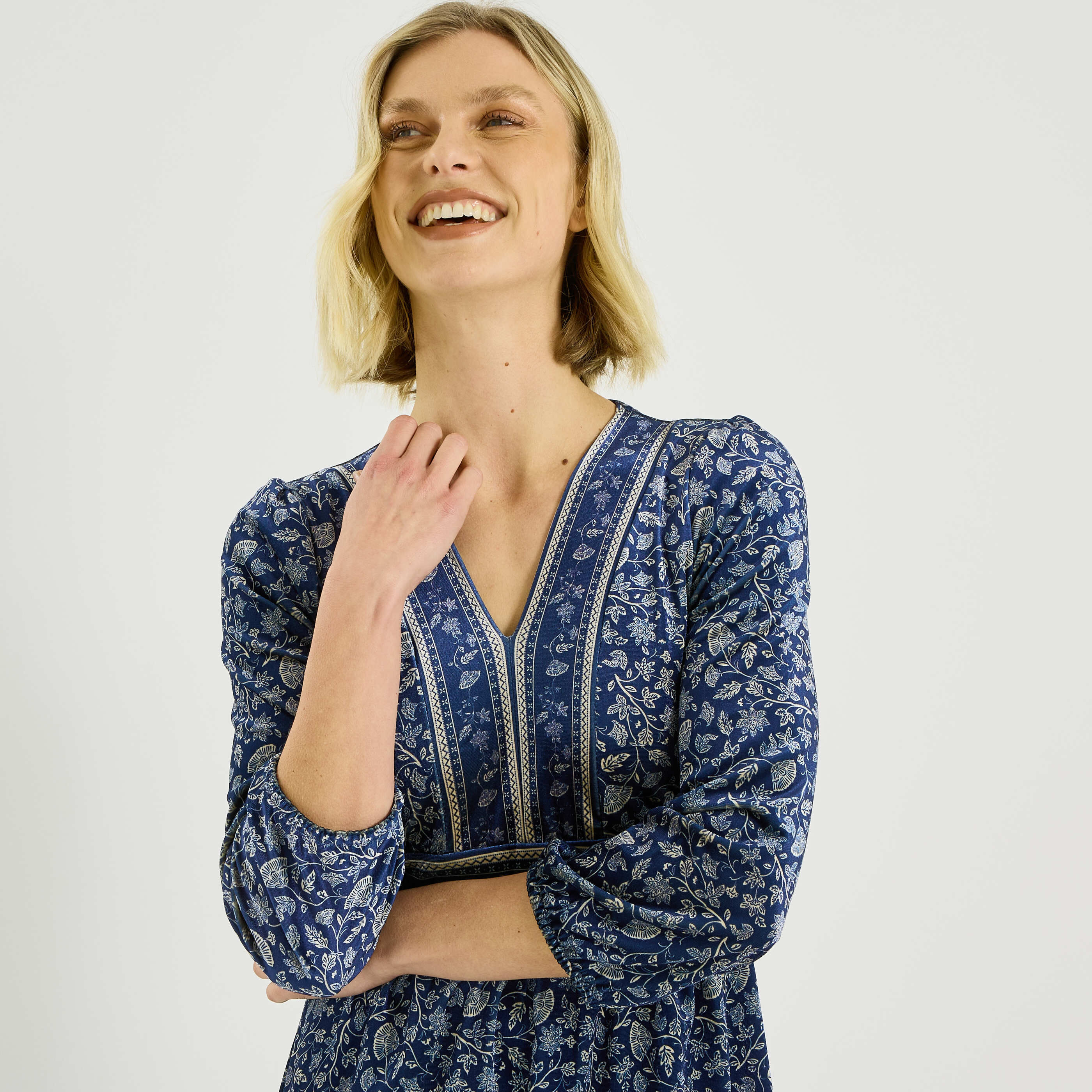 Robe imprim&eacute;e velours