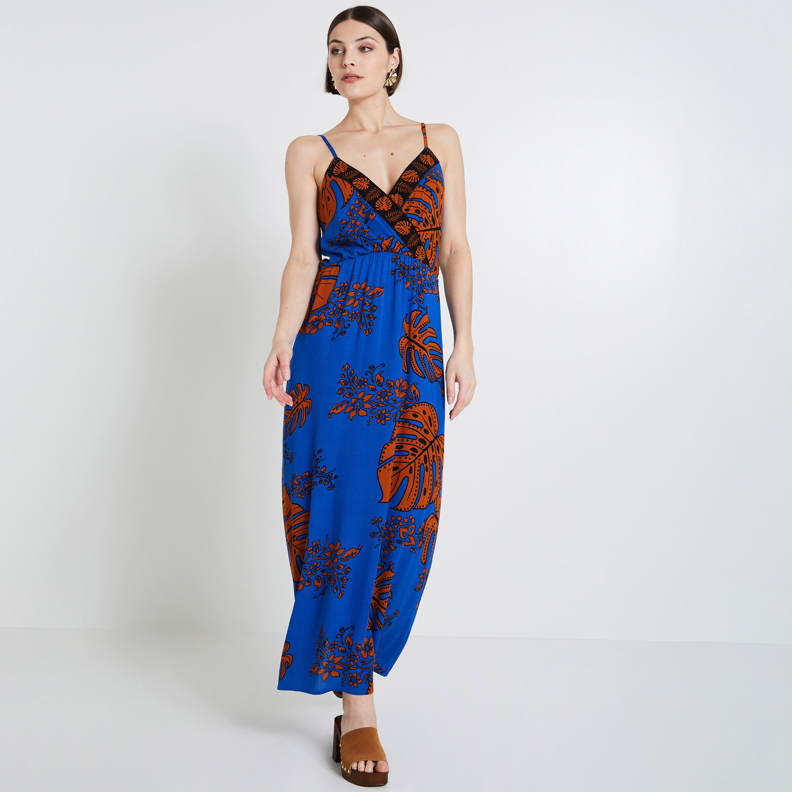 Robe longue imprimée femme