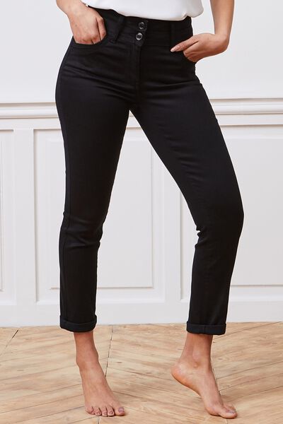 Jean raccourci taille haute HANOI femme