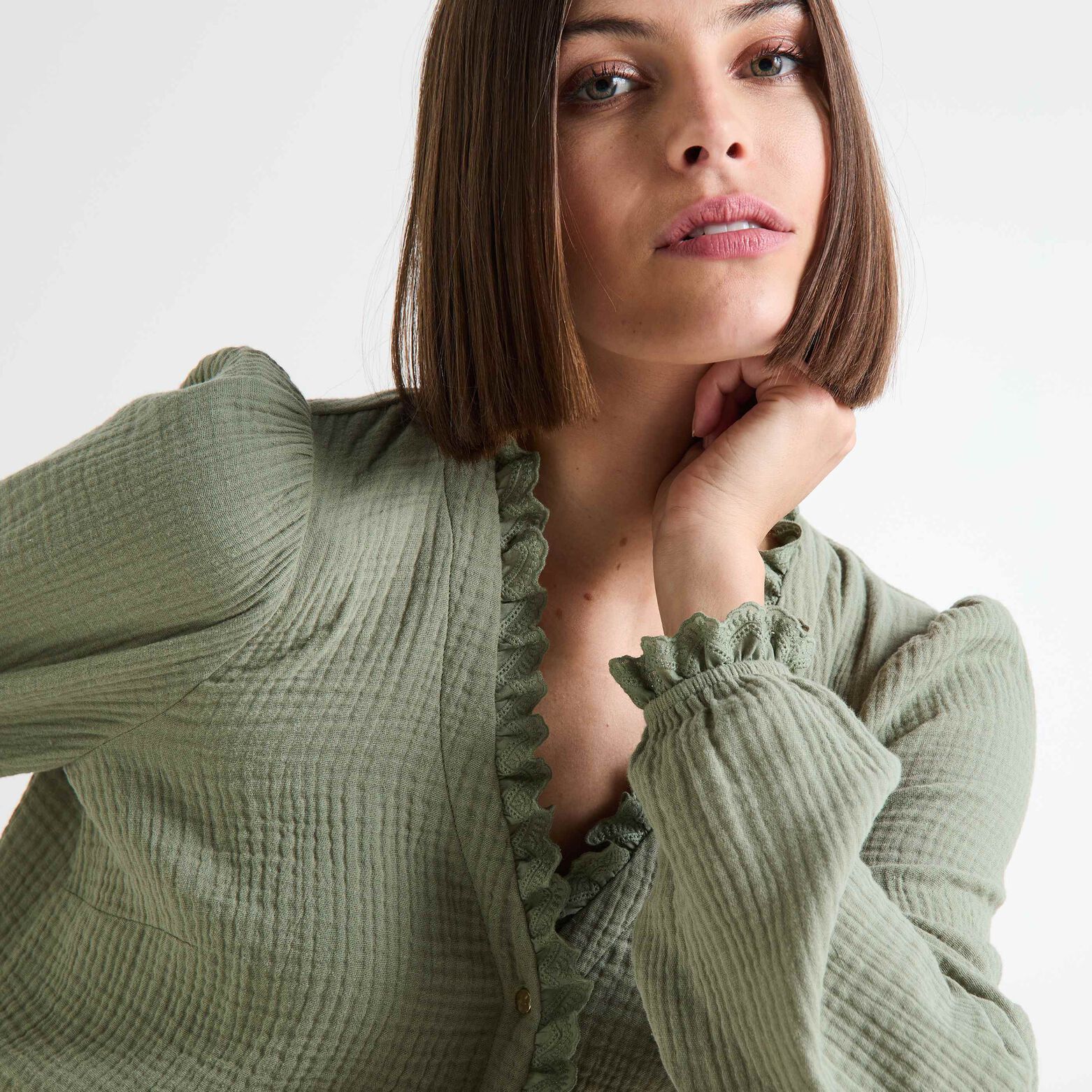 Chemise en gaze de coton femme