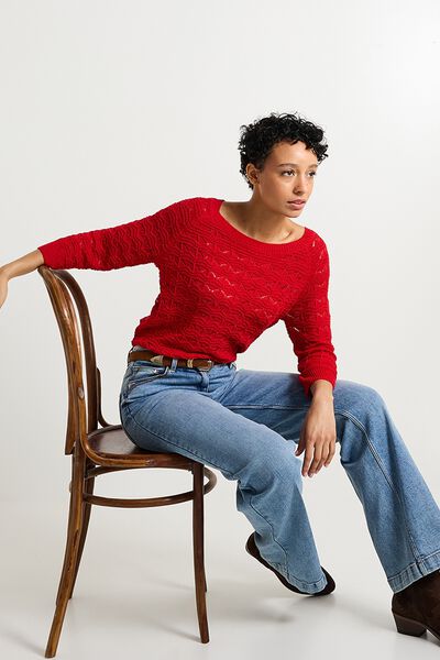 Pull col rond femme