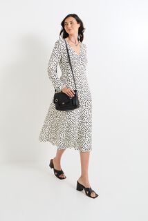 Robe col V manches femme
