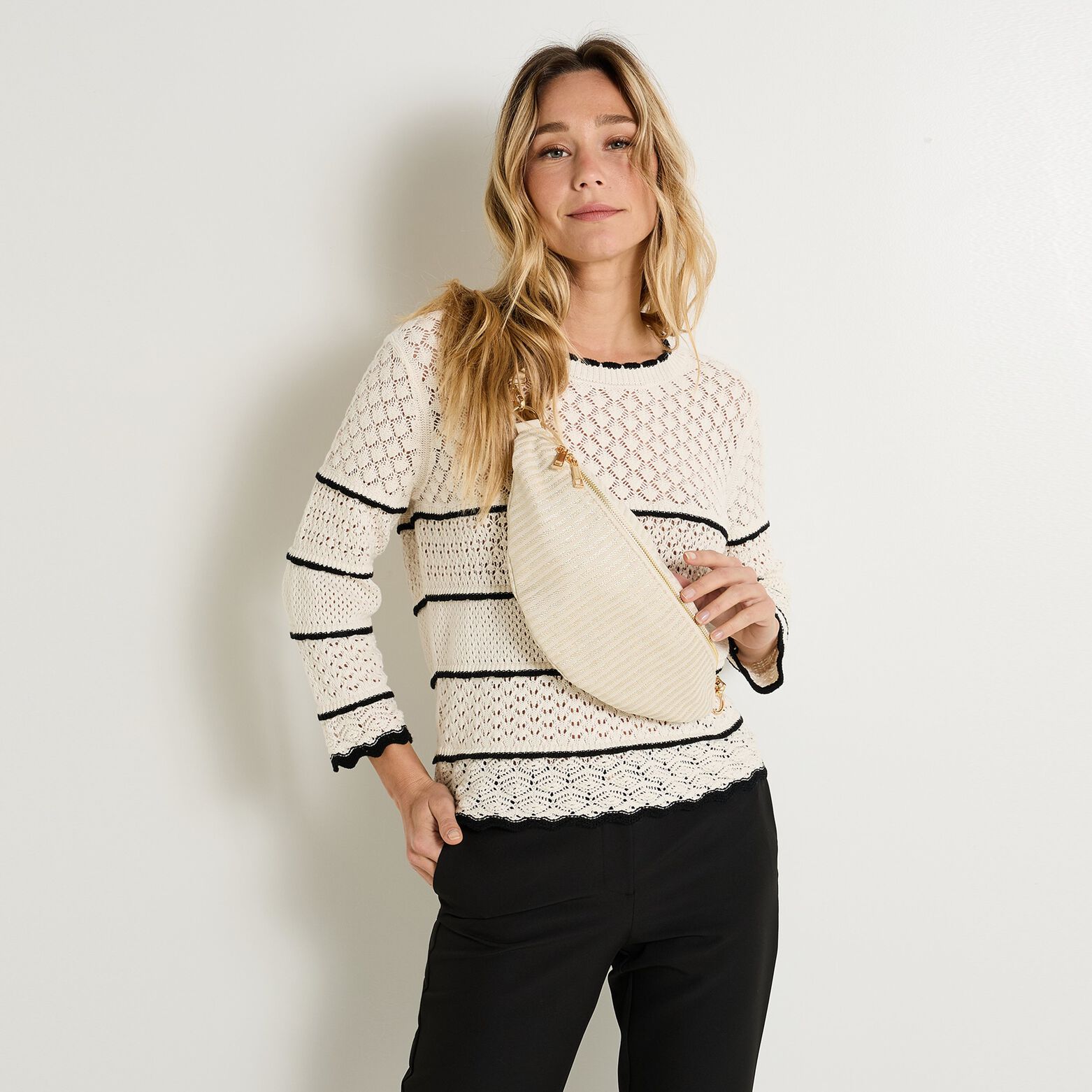 Sac banane rayé femme