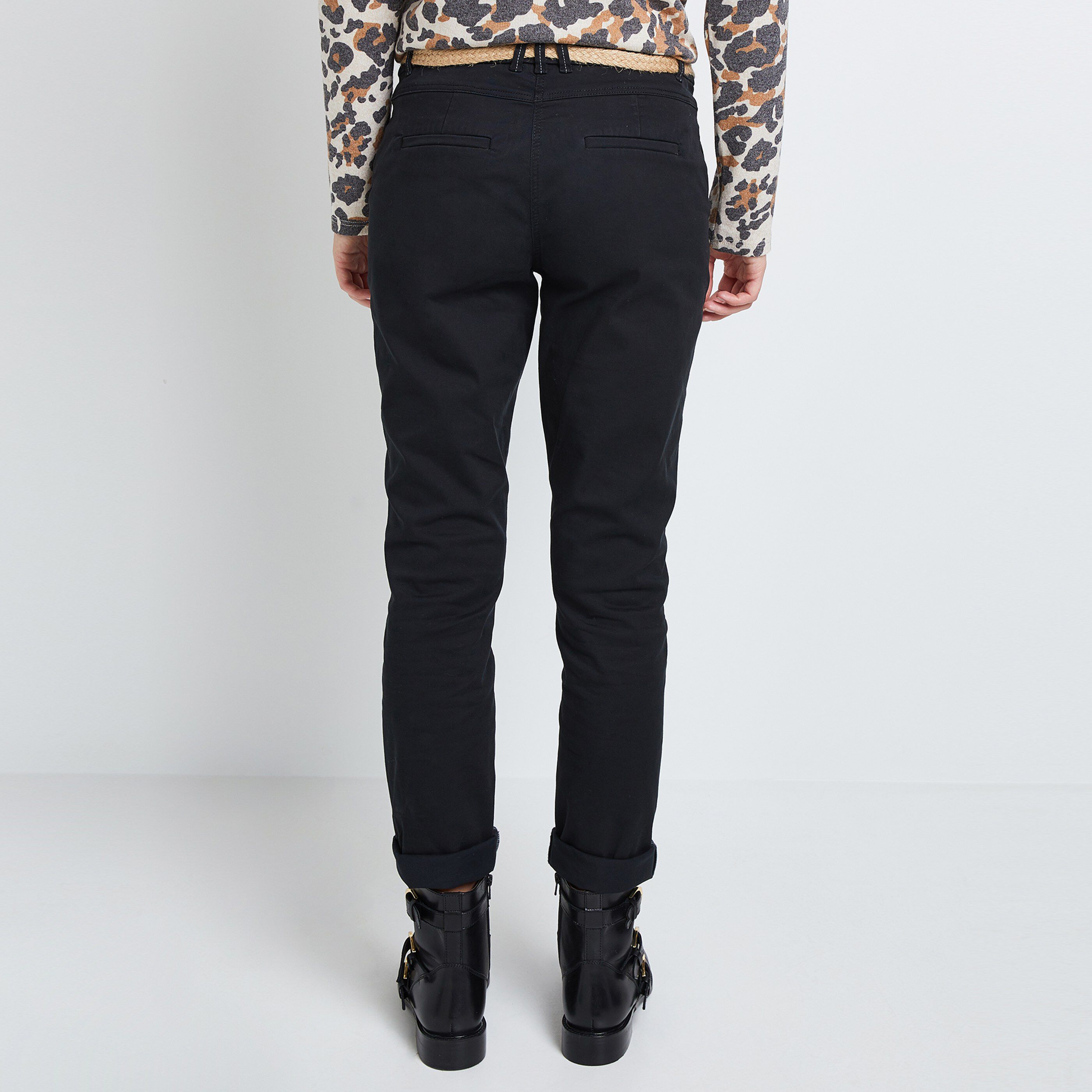 Pantalon noir online chino femme