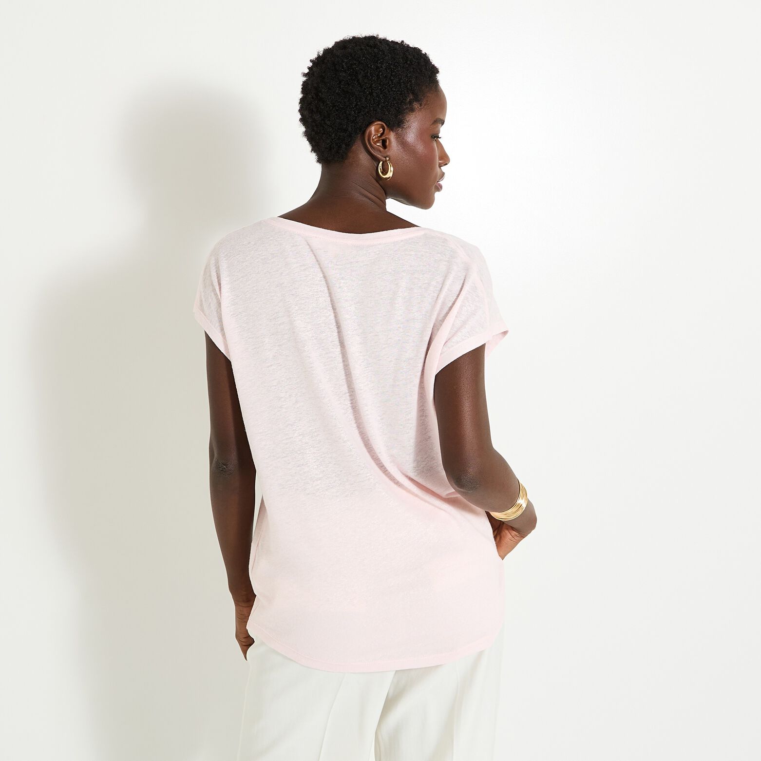 T-shirt en lin mélangé femme