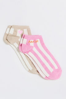 Lot de 2 paires de socquettes femme
