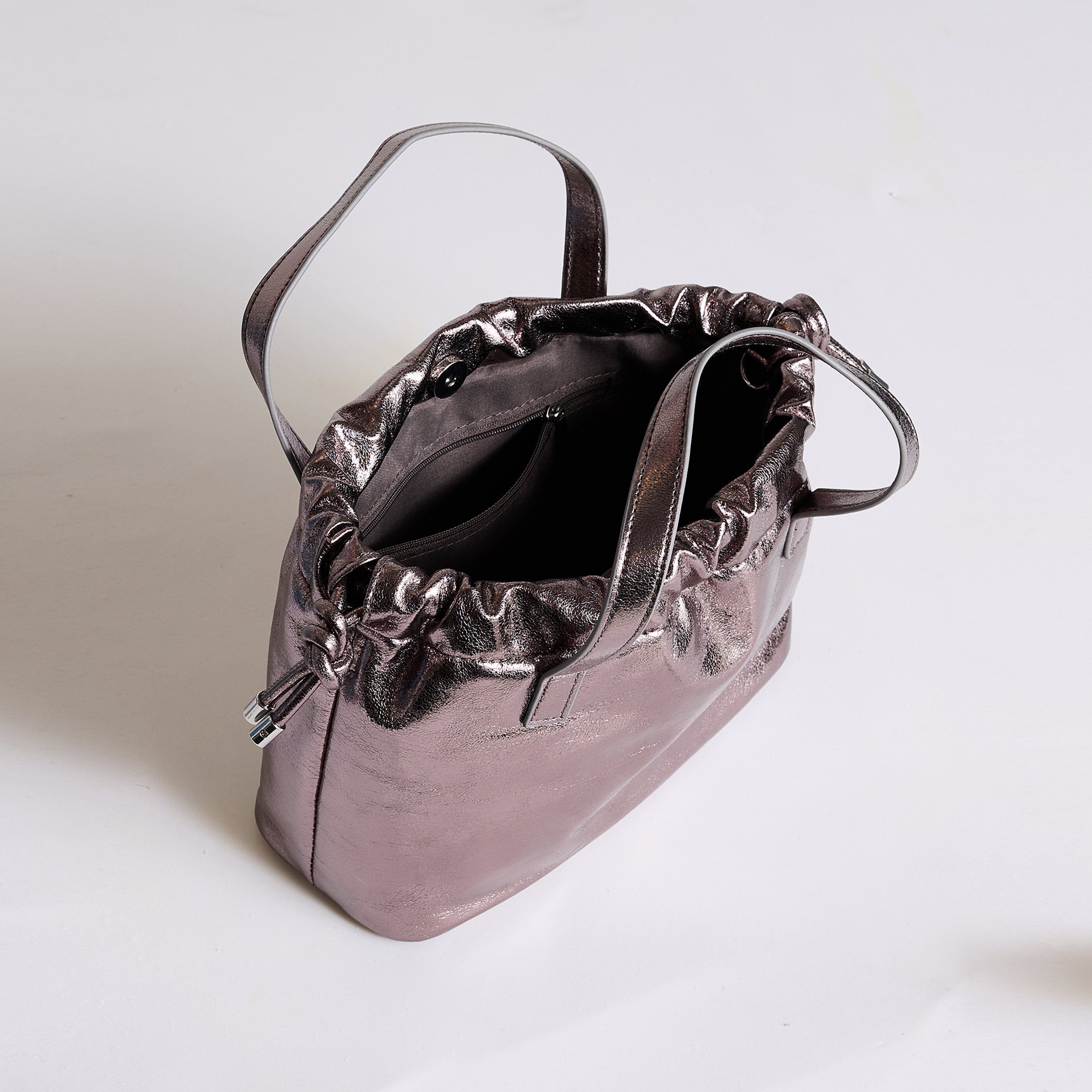 Sac bourse femme COULEUR ARGENT Graindemalice