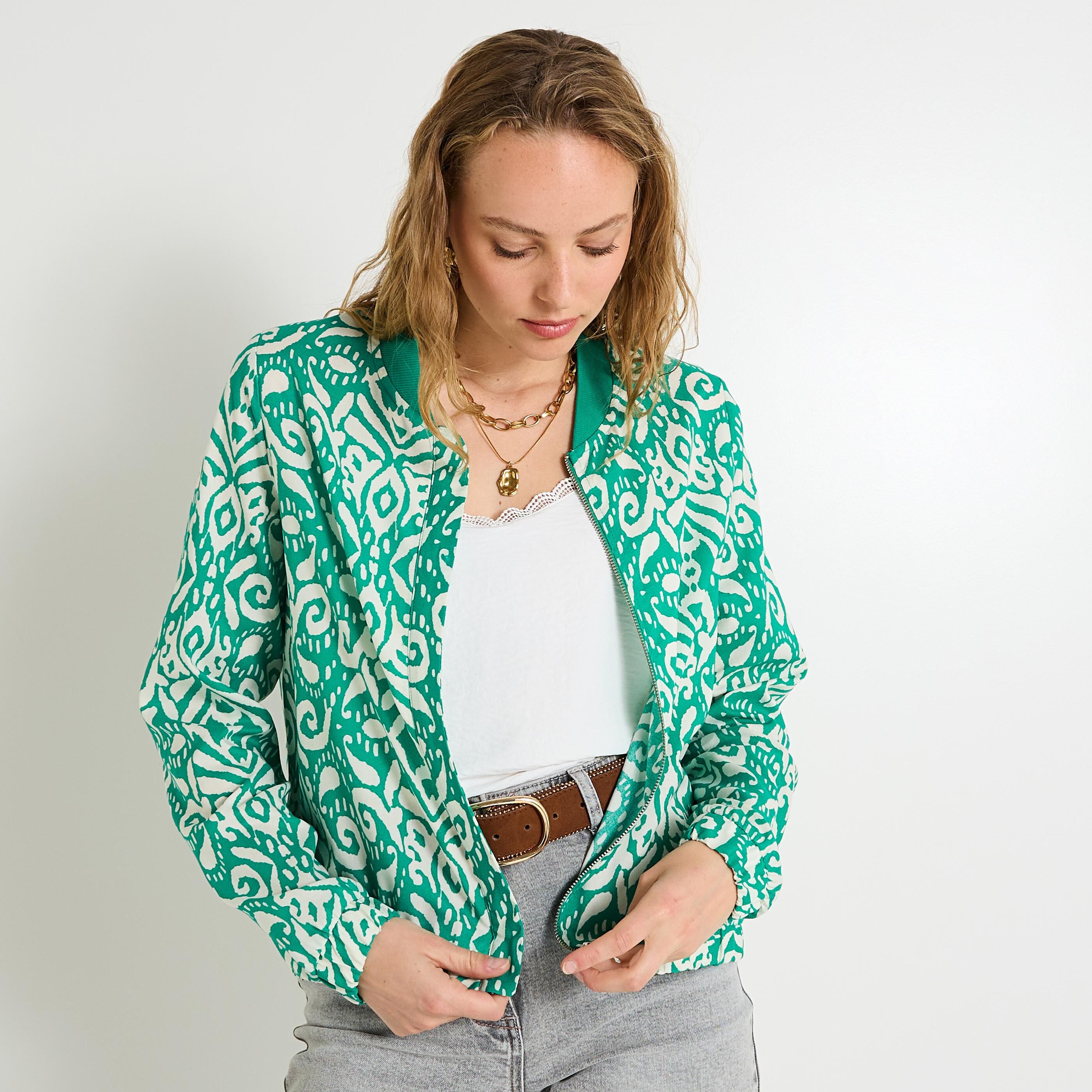 Bomber imprim&eacute; femme