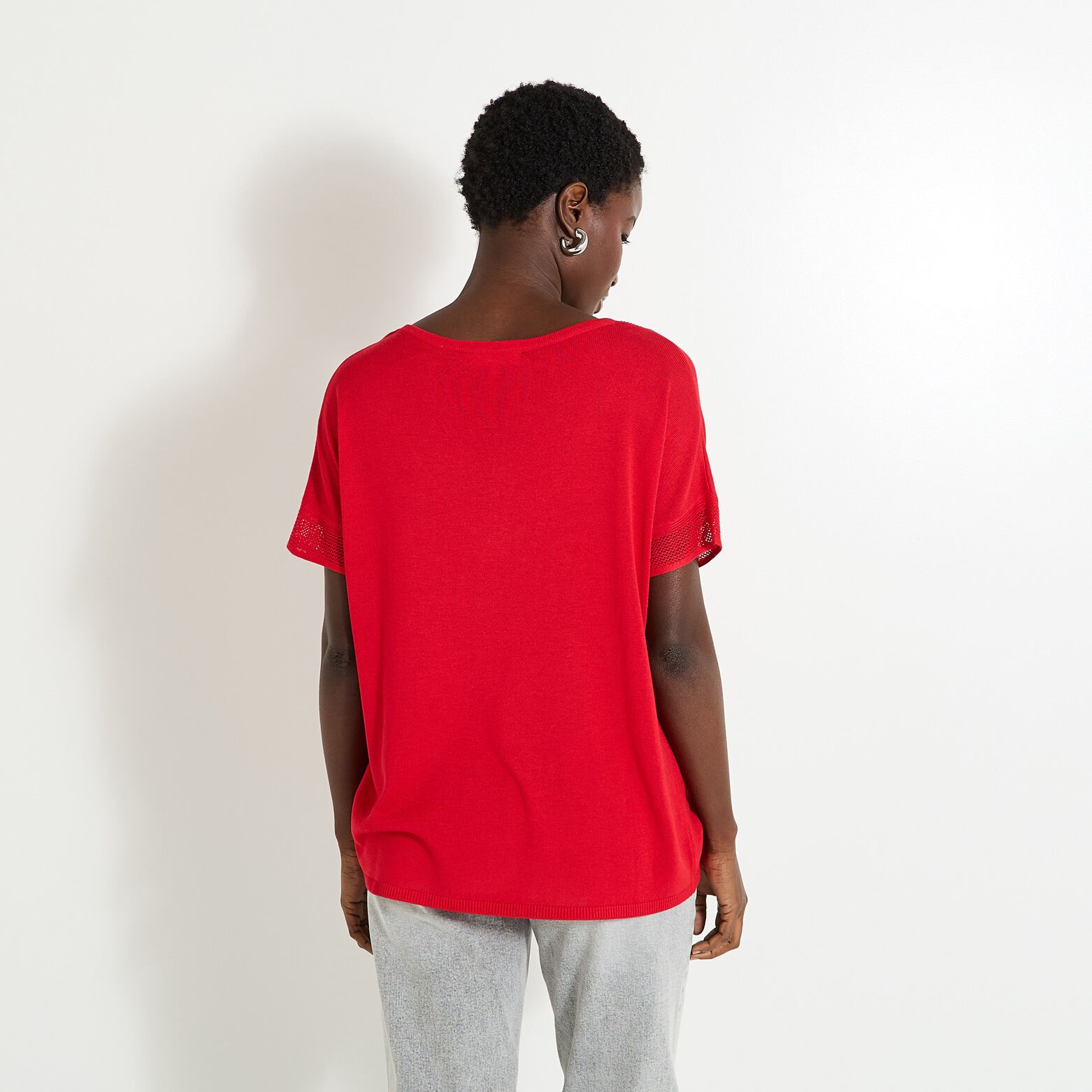 Pull manches courtes femme