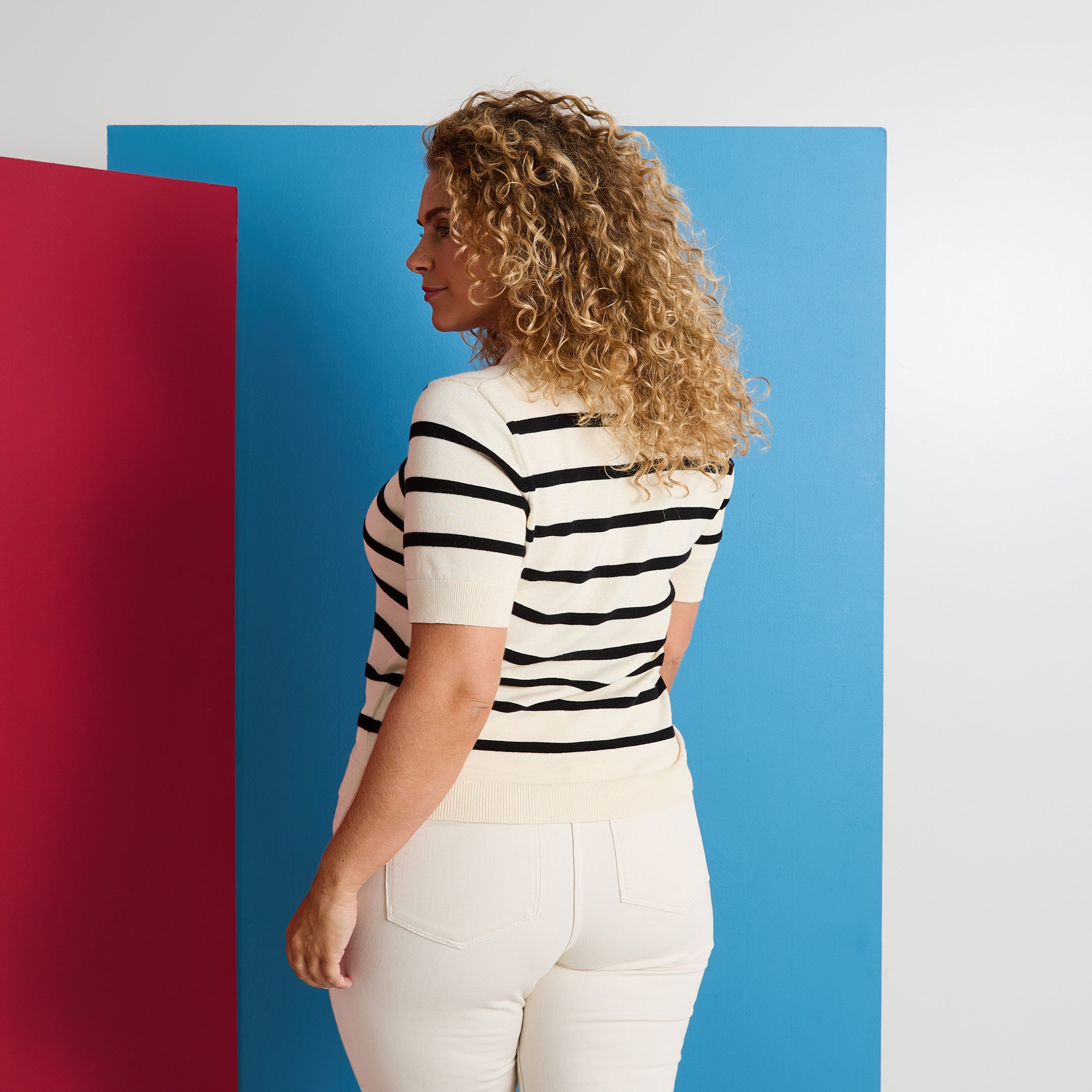 Polo manches courtes &agrave; rayures femme