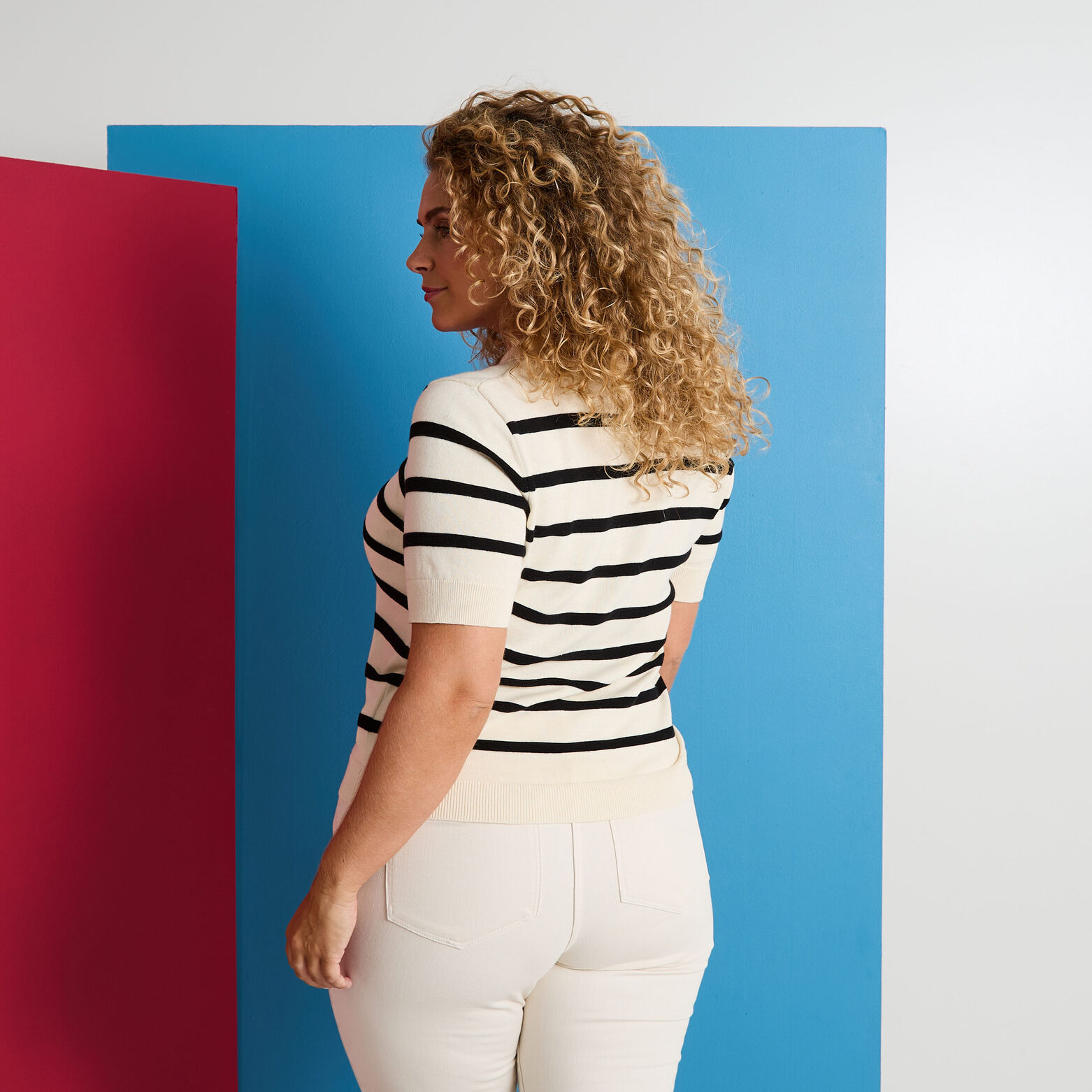 Polo manches courtes à rayures femme