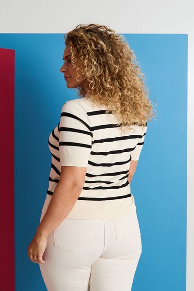 Polo manches courtes à rayures femme