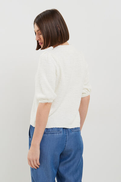 Gilet maille gauffrée femme